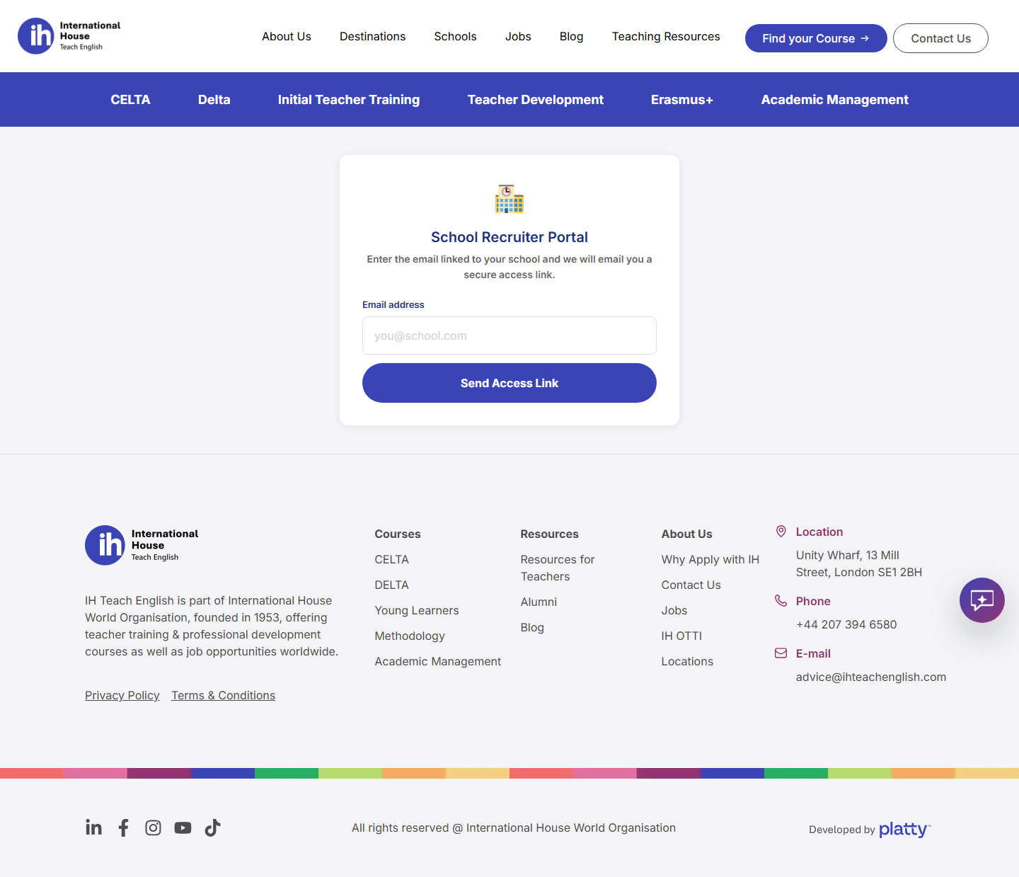 Recruiter Portal login (magic link)